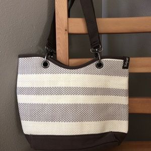 Thirty-one Canvas Crew Mini Straw Stripe bag
